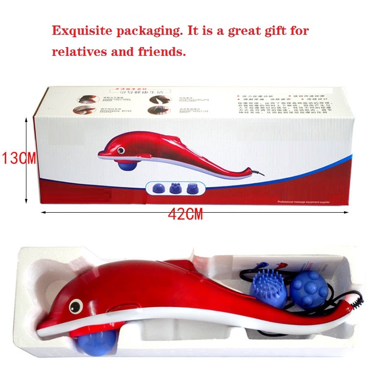 Electric Dolphin Massager Back Massage Hammer Vibration Infrared Stick Roller Cervical Body Massage