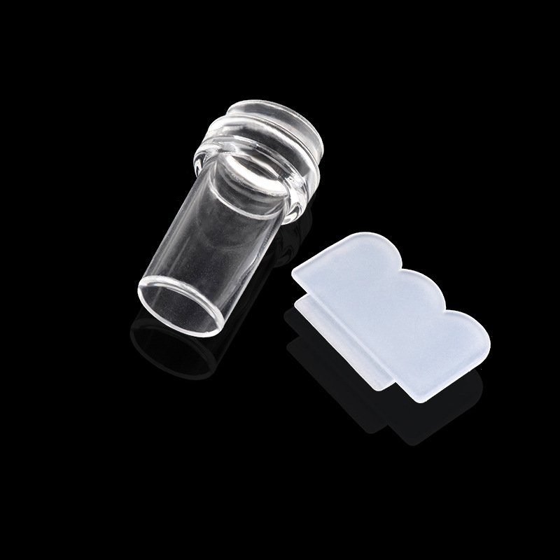 Nail Art Stamp 2.4cm Stamp Set Flower Scraper Transparent Stamp DIY Printing Silicone Stamp