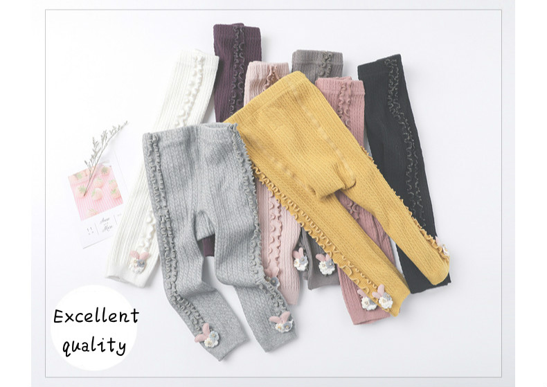 Baby autumn/winter pantyhose hot little treasure girl ribbed stockings cotton warm pantyhose solid color candy color tights &