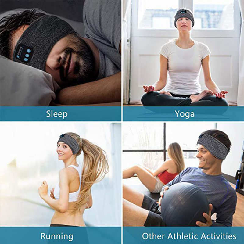 New Bluetooth-Compatible Sleeping Headphones Sports Headband Thin Soft Elastic Comfortable Wireless Music Earphones Eye Mask