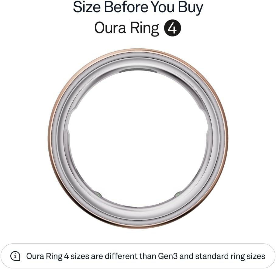 Oura Ring 4 - Rose Gold - Size 8 - Sleep, Activity, Women’s Health, AI Advisor, Up to 8 Days of Battery Life, Size Before You Buy, Android & iOS Compa
