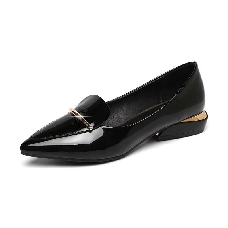 Women flat Single Shoes Autumn soft sole non-slip Work leather shoes