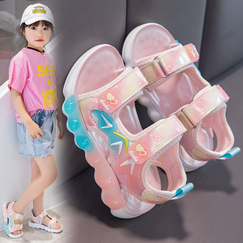 Kids Beach Shoes Candy Color Sweet Boys Girls Fashion Shoes Non-slip Soft Sole 2025 Summer New Children Sandals for Vacation