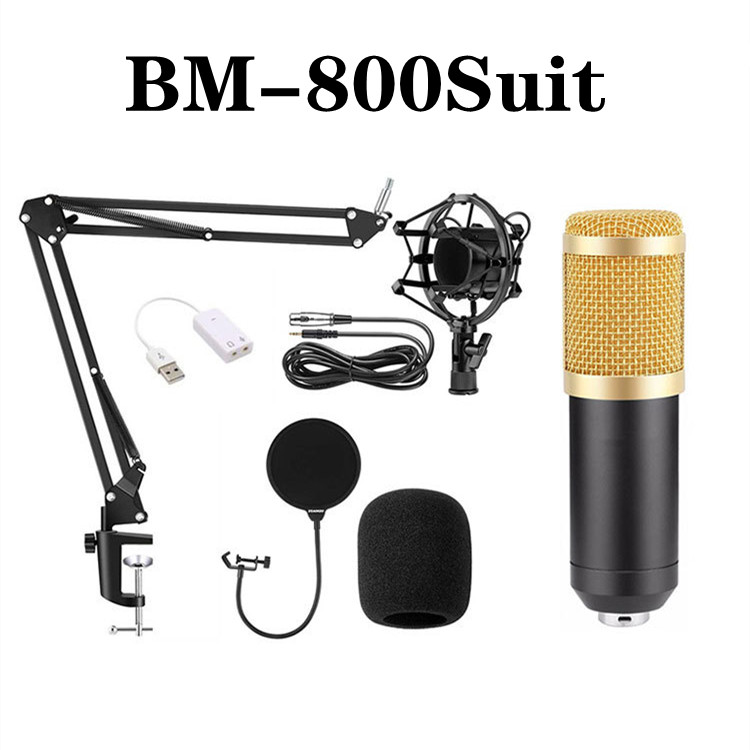 BM-800 karaoke condenser microphone for PC studio broadcasting singing recording microphone microphone kit