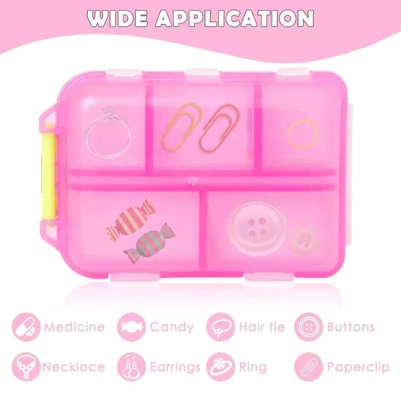 10 Grids Pill Organize Storage Container with 175 Labels Pill Case Health Medicine Organizer Travel Supply Mini Pill Box