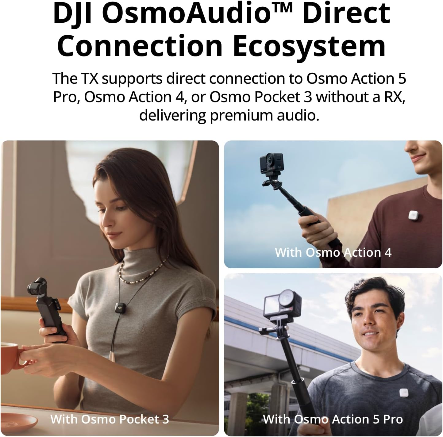 DJI Mic Mini (1 TX + 1 RX), Wireless Lavalier Microphone for iPhone/Camera/Android, Ultralight, Detail-Rich Audio, Noise Cancelling, Automatic Limitin