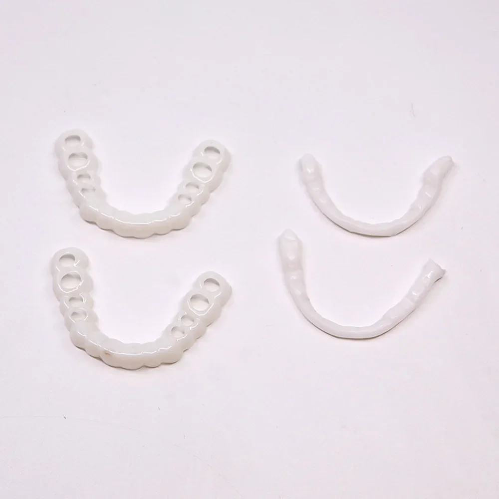 1 Pair Smile Whitening Teeth Snap On Silicone Cosmetic Denture Upper and Lower Fake Tooth Cover Perfect Fit Teeth Beauty Tool
