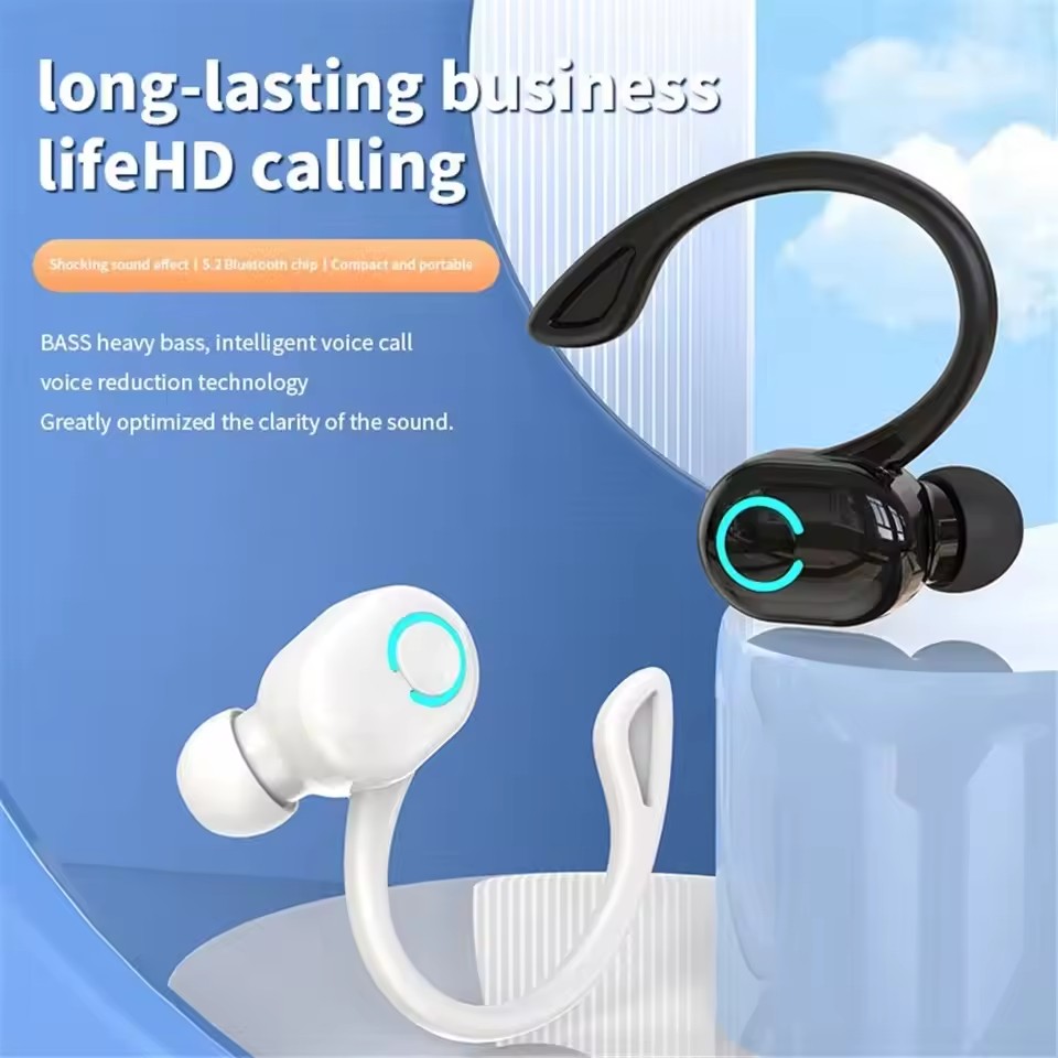 Wireless Earphones Bluetooth headset Mini ear hook sports anti loss music call hidden earplugs With Mic for Smart Phone