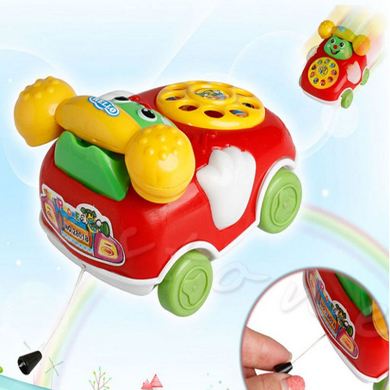 1Pc Cartoon Phone Clockwork Baby Toys Infant Crawling Wind Up Toy Educational Developmental Kids Toy Gift New Random Colors