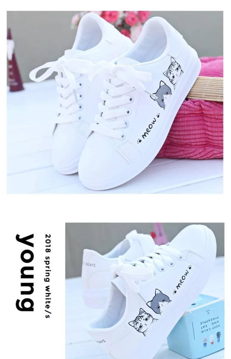 Small white shoes for women in spring and autumn; flat tide shoes for students; versatile spring and autumn sports casual shoes