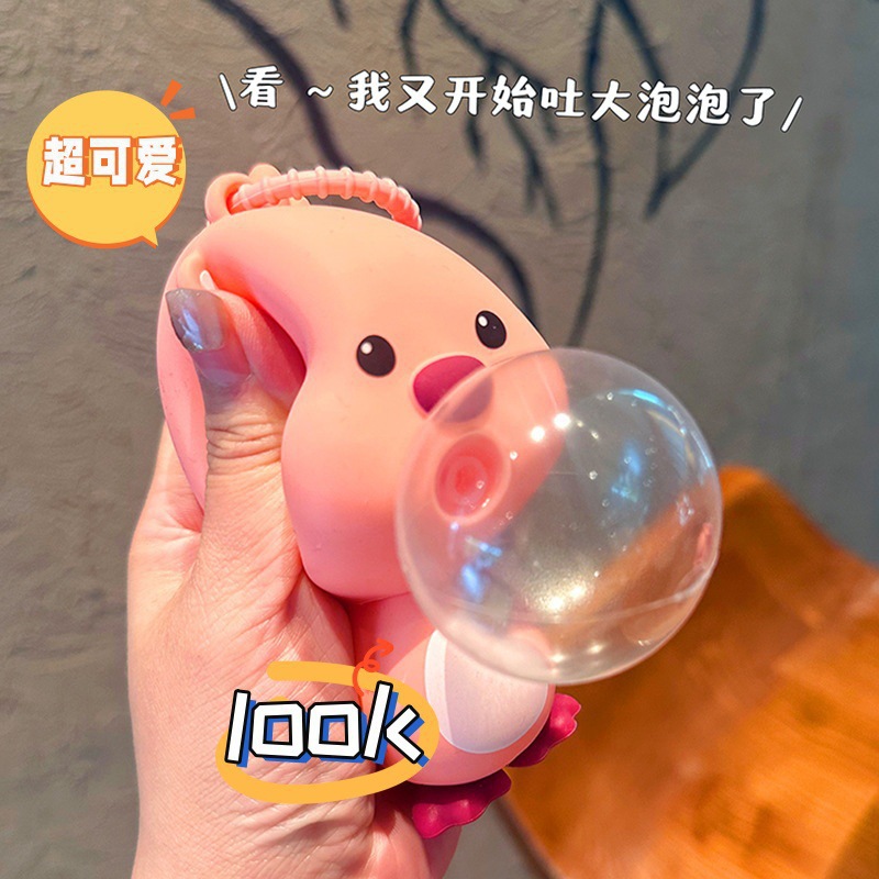 Kapibalatu Bubble Pinching and Relaxing Toy, Ruby Bubble Pendant, Keychain, Stress Relieving Tool, Female