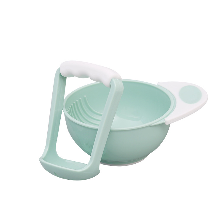 Kid Baby Learning Dishes Grinding Bowl, Baby Handmade Grinding Fruit Supplement,Children Infant Food Mill Bowl