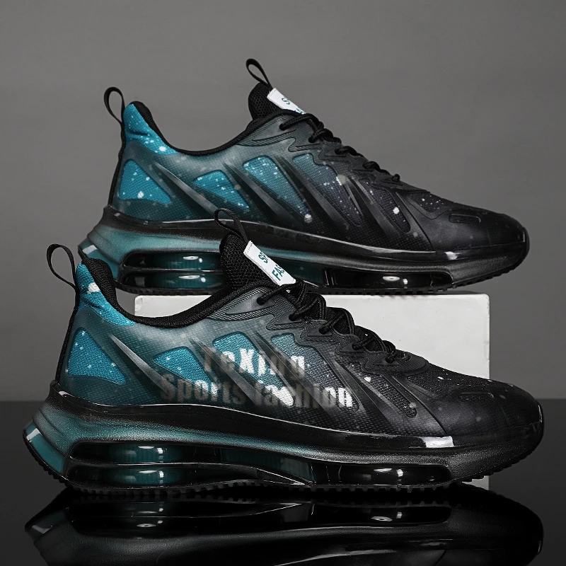 Men Sneakers Running Boots Fashion Outdoor Jogging Sports Shoes Mesh Breathable Cushioning Black Basket Footwear Male Big Size