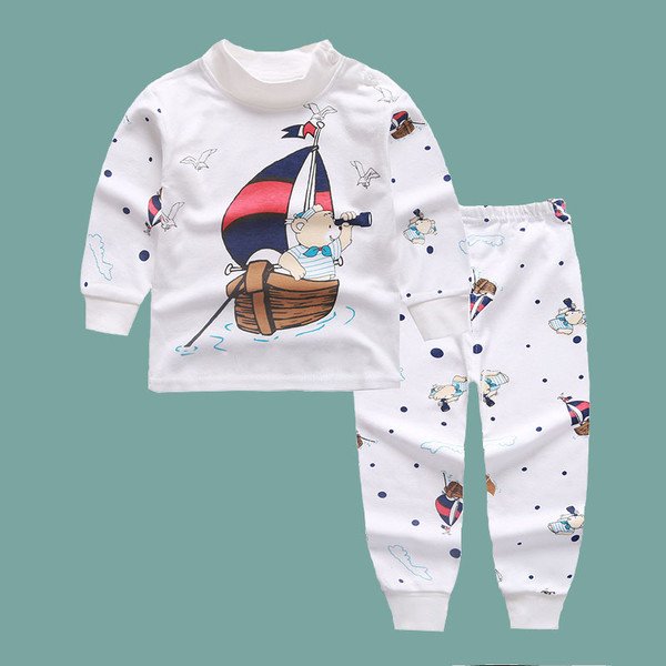 Children Cotton Underwear Autumn Winter Kids Casual Sleeping Clothes Boys Girls Warm Pajamas Baby Toddler Cartoon Clothing Sets