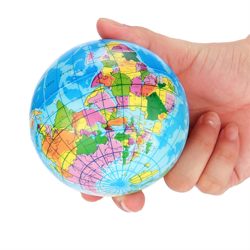 1pcs Stress Relief World Map Jumbo Ball Atlas Globe Palm Ball Planet Earth Ball Home Office Decoration Decompression Small Toys