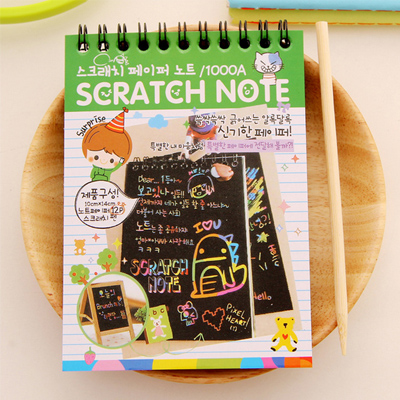 DIY Scratch Notebook Black Cardboard As Gift For Kids Stationery School Supplies