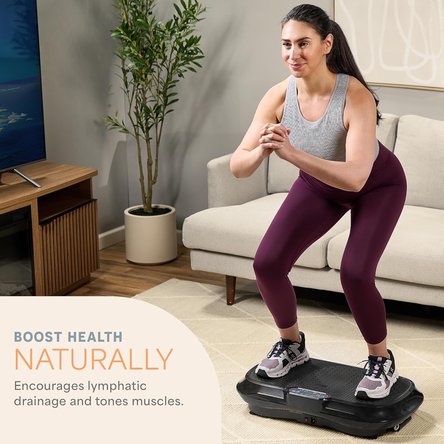 Lifepro Waver Vibration Plate Exercise Machine – High-Intensity Vibration Plate for Lymphatic Drainage – Full-Body Workout Vibrating Platform with Loo