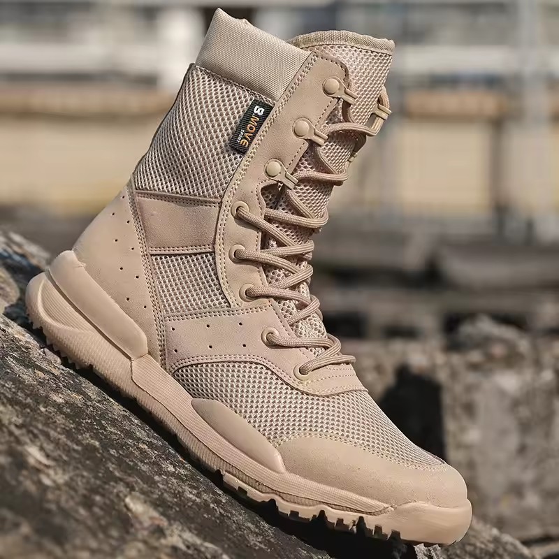 Summer Breathable Hiking Boots Mens High Top Outdoor Climbing Mountaineering Shoes Lightweight Boots Size 37-46