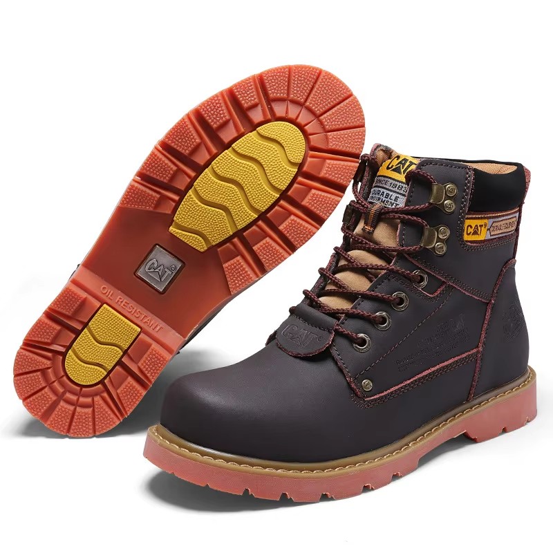 The best-selling business brown leather boots for men's work boots safety work shoes