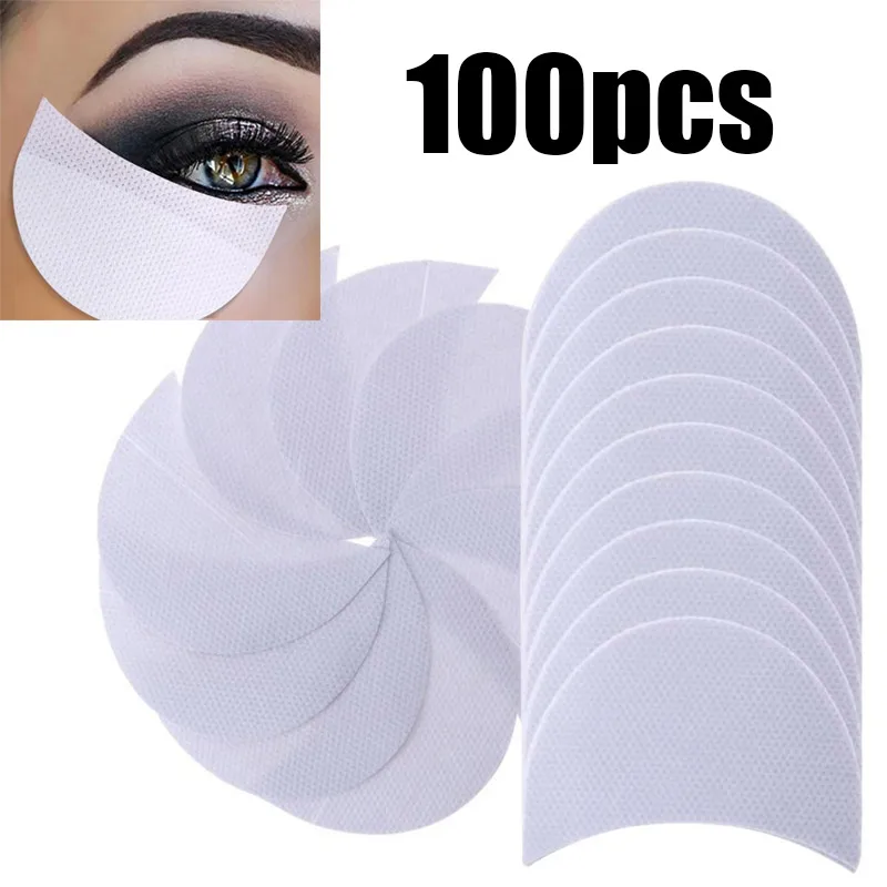 100pcs/pack Eyeshadow Shields Protector For Eye Makeup Eyeliner Shield Disposable Pad Lint Free Patch Beauty Application Tool