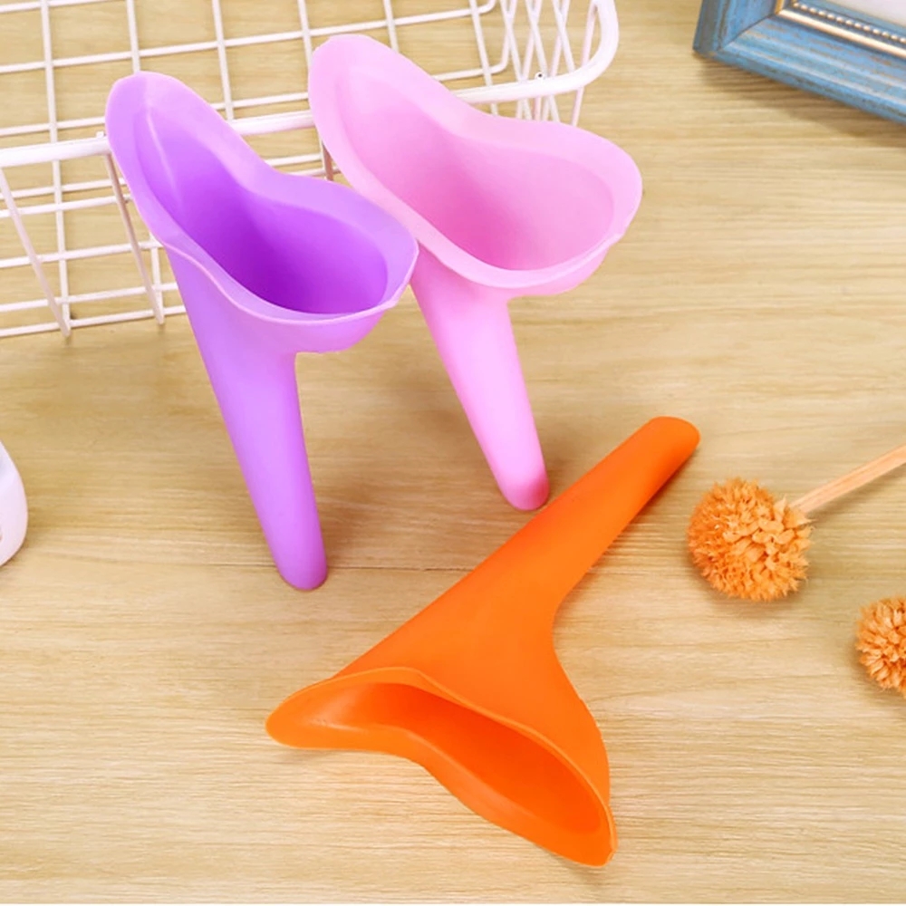 1pc Women Girl Urinal Outdoor Travel Camping Female Urinal Soft Silicone Urination Device Stand Up Pee Lady Mobile Toilet