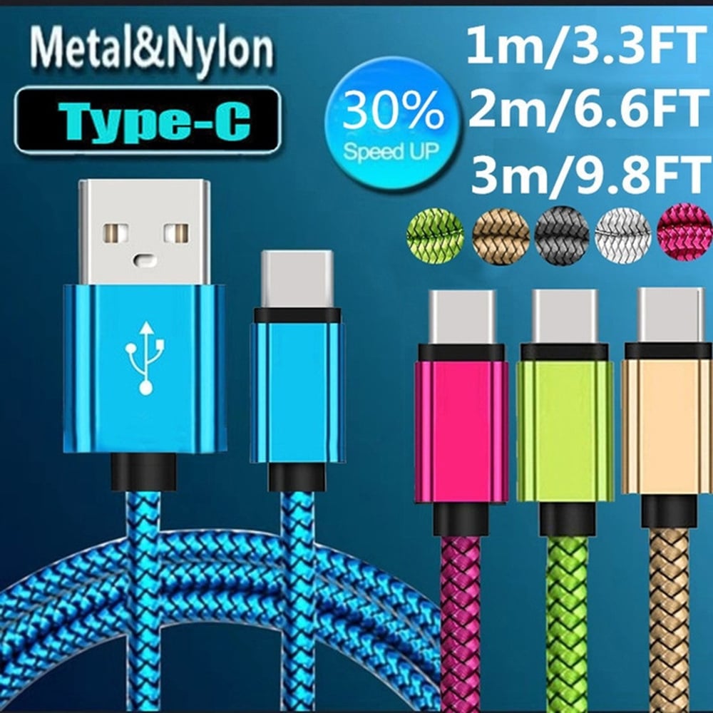 2m USB Type C Cable for Samsung S10 S9 Xiaomi Mi 9 Fast Charging Data Phone Charger Wire Type-C Cable USB-C Cord for Huawei
