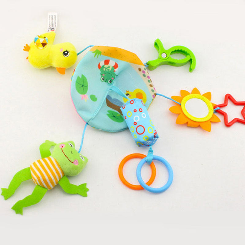 Baby Stroller Crib Pram Bed Hanging Toy Accessories Musical Rotating Plush Cartoon Cute Appease Soothing Hand-eye Coordination