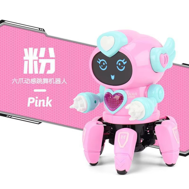 Dance Music 6 Claws Robot Octopus Spider Robots Vehicle Birthday Gift Toys for Children Kids Early Education Baby Toy Boys Girls