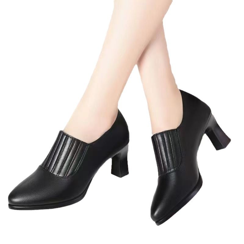 Women Cool Black Patent Leather Spring & Autumn Slip on Boots