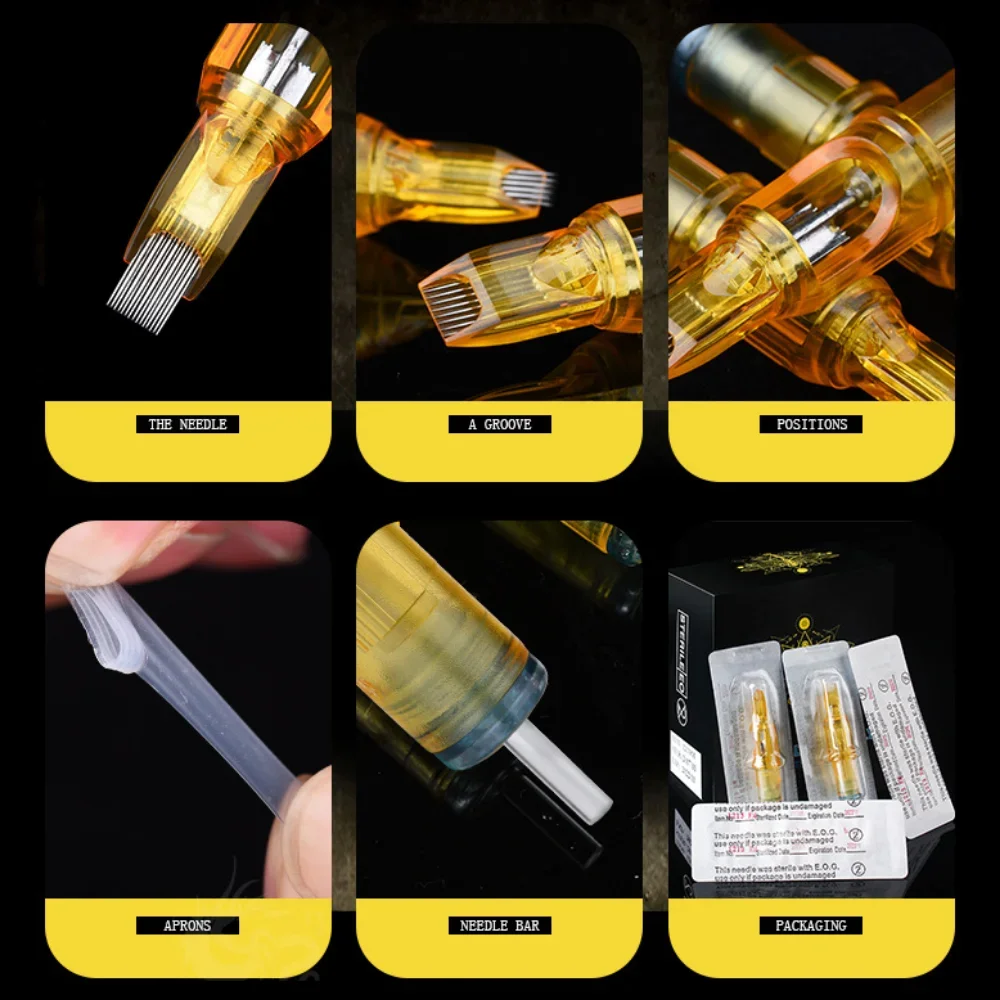 10pcs/lot Tattoo Cartridge Needles RL Microblading Permanent Makeup Eyebrows Eyelinver Lips for Tattoo Machine