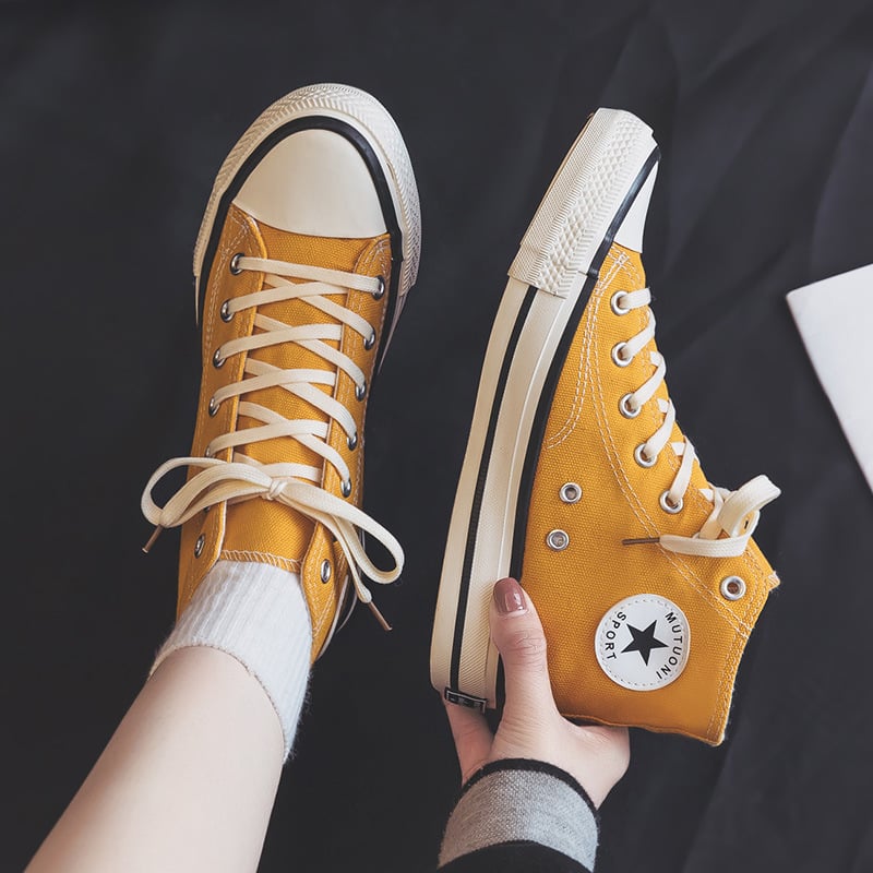 High Bang Retro Canvas Shoes Retro Casual Board Shoes Vulcanized Rubber Shoes Men's and Women's Couple Shoes