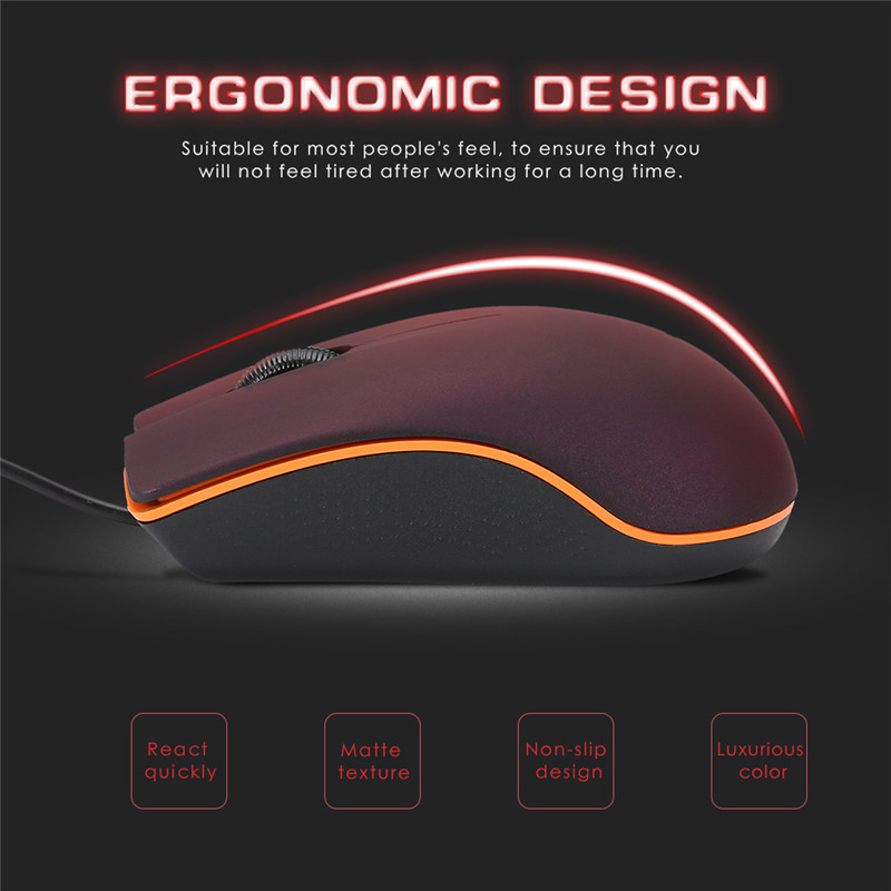 1200dpi Computer Office Mouse Matte USB Gaming Mice