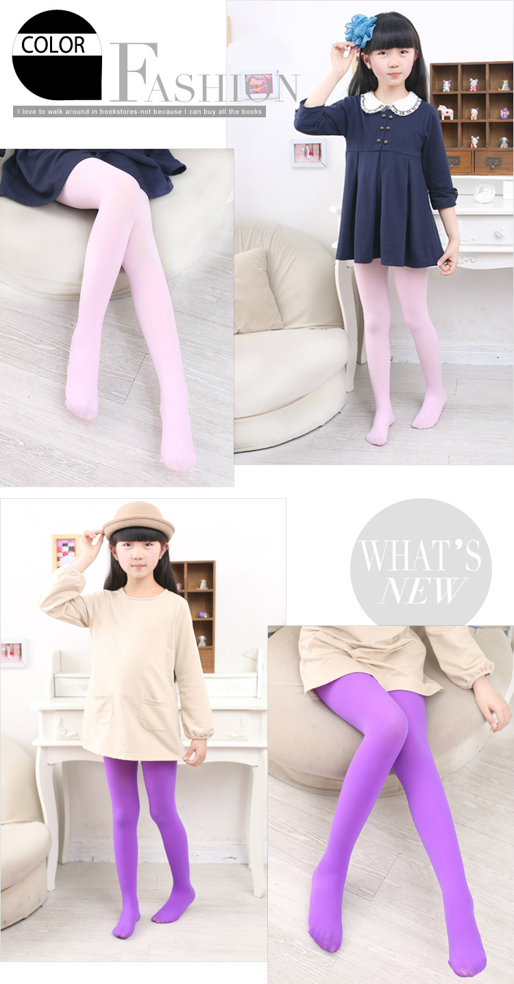 Kids Pantyhose Ballet Dance Tights for Girls Stocking Children Velvet Solid White Pantyhose Girls Tights