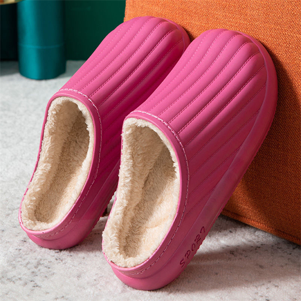 Winter Warm Plush Slippers Waterproof Slippers Woman Men Indoor Slippers Lovers Home Slipper Thick Sole Femael Kitchen Shoes