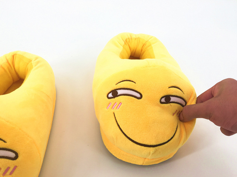 One size 34-43 unisex winter QQ expression cartoon plush shoes QQ expression furniture slippers