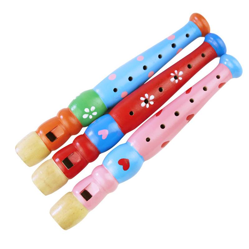 Wooden flute children's toys wooden piccolo baby music early education development learning wind instruments