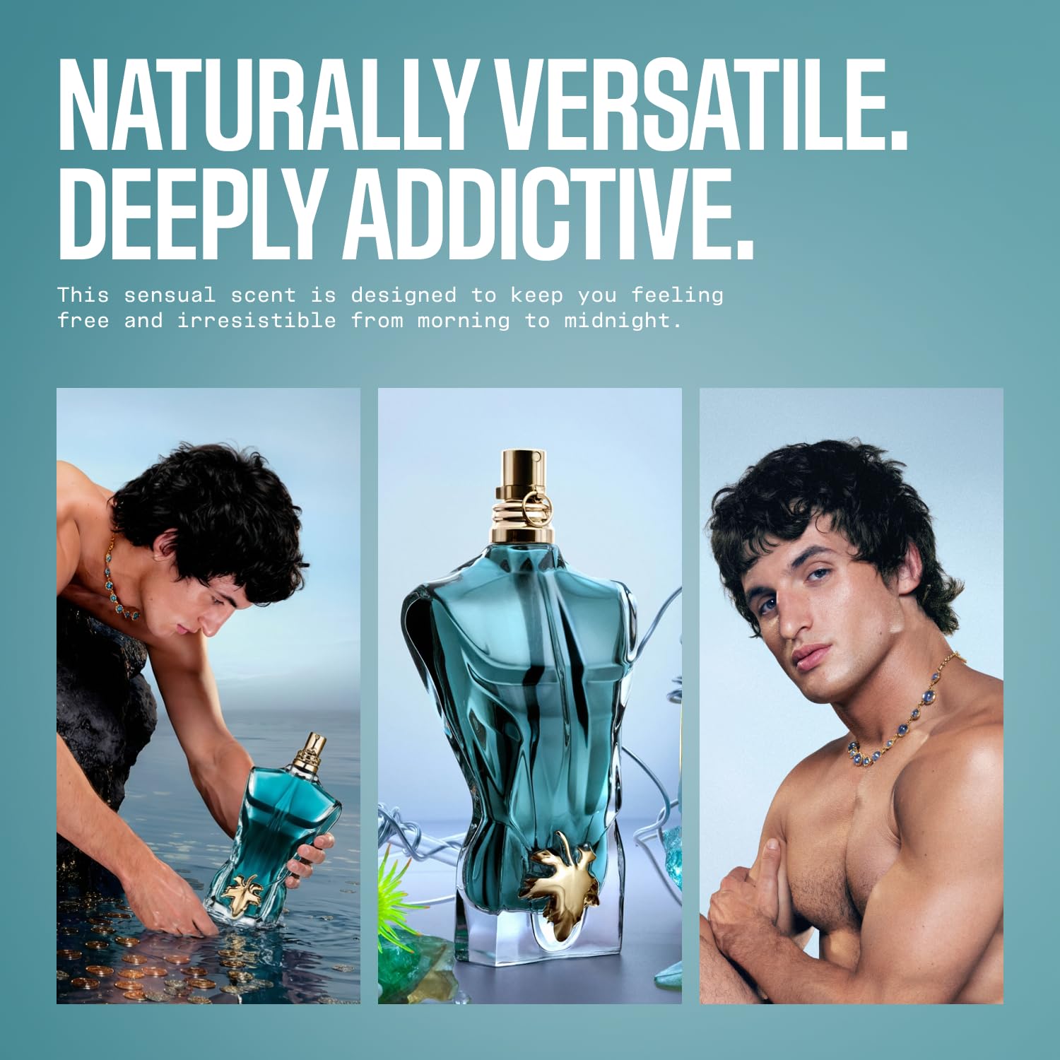 Jean Paul Gaultier Le Beau Eau de Toilette for Men - Long Lasting Addictive Aromatic Woody Mens Cologne with Bergamot, Coconut Wood & Tonka Bean - Des