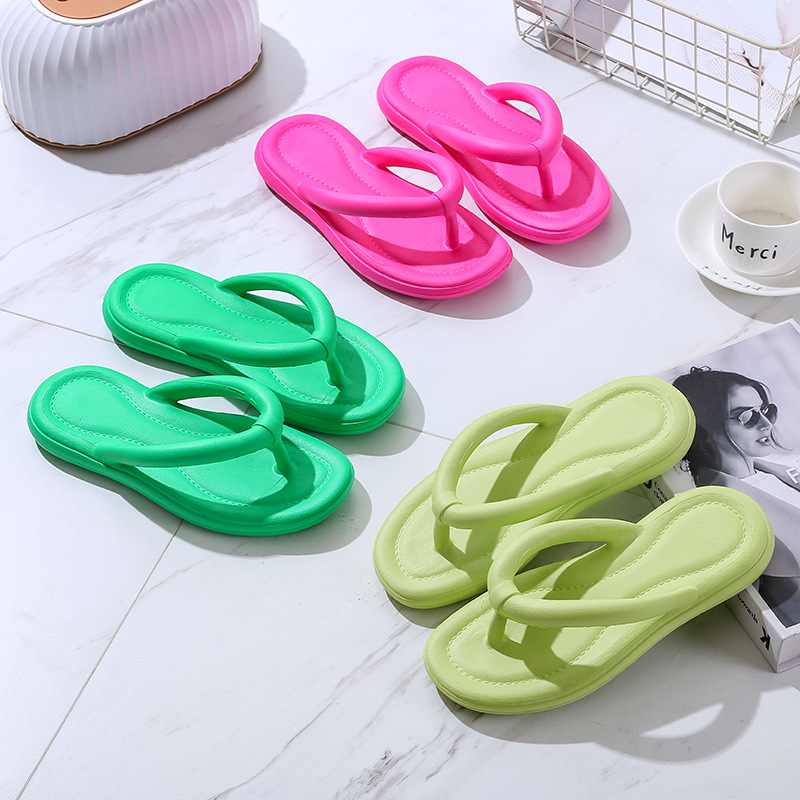Eva slippers thick soled slippers eva odor proof and fecal feeling soft slippers for household wear simple Flip-flops