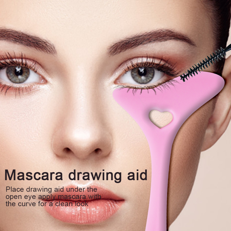 Beauty eyeliner aids eyeliner brush eye black baffle silicone eye makeup aids color random