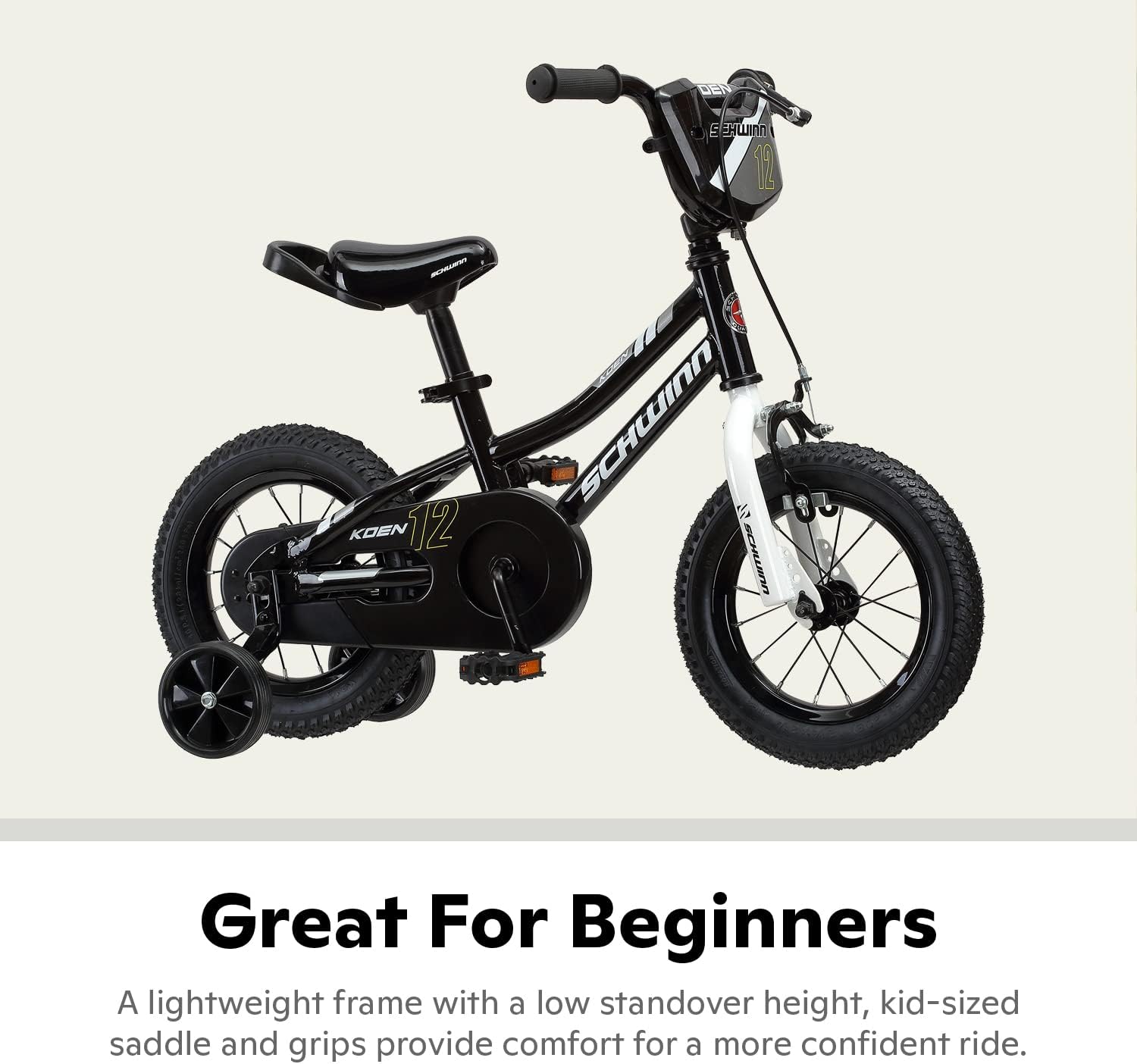 Schwinn Koen Bike, 12 Inch Bike for Kids Ages 2-4, SmartStart Ergonomic Design for Kids, Adjustable Seat Grows with your Child, Rear Coaster Brake and