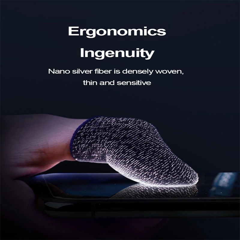 2pcs New Mobile Phone Gaming Sweat-Proof PUBG Finger Cover Fingertip Gloves Game Non-slip Touch Screen Thumb Fingertip Sleeves