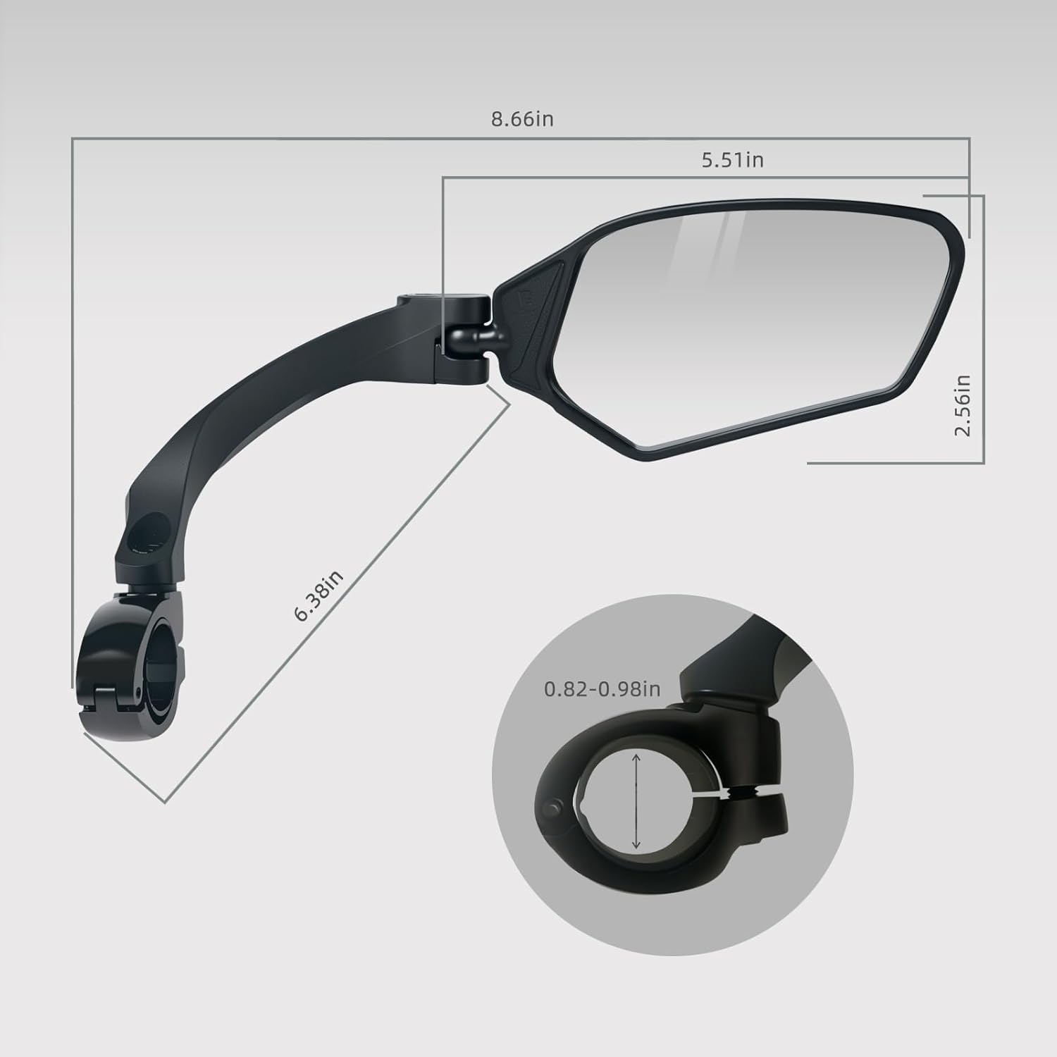 Adjustable Handlebar Bike Mirrors, Left & Right Bicycle Mirror Set,Universal Bike Mirrors,HD Shatterproof Mirror, 360° Rotatable, Compatible with MTB,