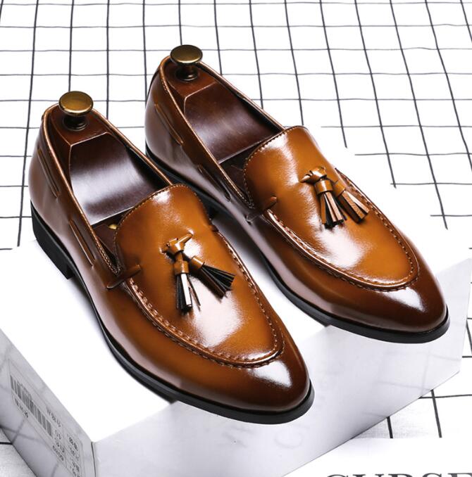 Leather Luxury Fashion Wedding Shoes Men style Oxford dress Shoes business classical men brown dress shoes