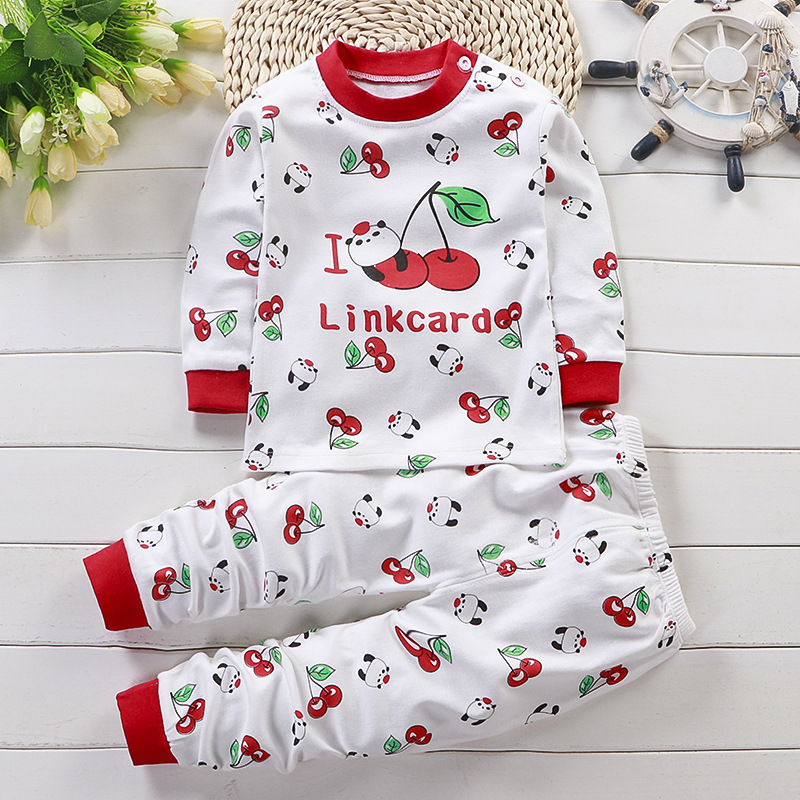 (0-3T)Baby Clothes Cotton Boys and Girls Baby Underwear Set Children's Autumn Clothes Long Pants Home Children's newborn clothes