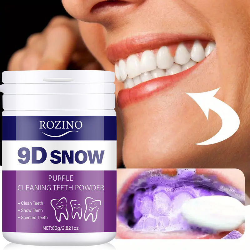 Purple Tooth Cleaning Powder-Sulfate-Free Deep Cleaning and Polishing Whitens Teeth in 5 Days Portable for Daily Use and Travel