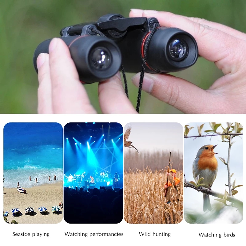 30x60 Zoom Telescope Foldable Binoculars with Low Light Night Vision for Outdoor Birds Travel Camping 1000m