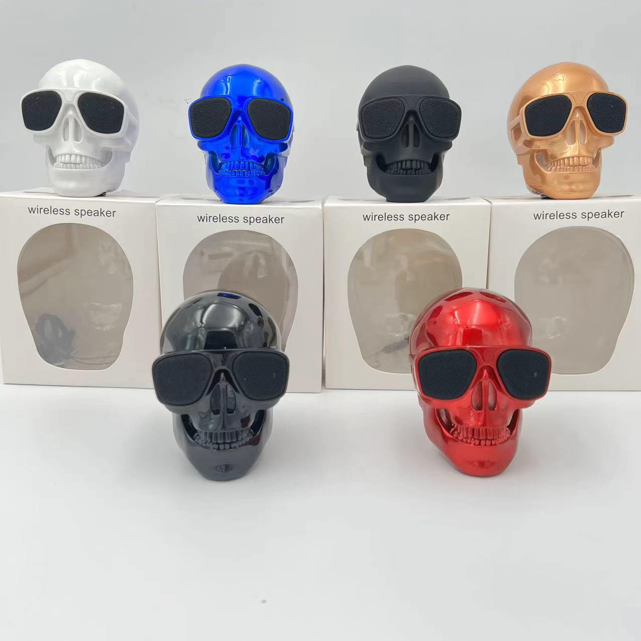 Portable Mini-Skull Speakers Little Skull Wireless Bluetooth Cartoon Bones Ghost Head Small Compatible 5W Hd Stereo Woofer Music