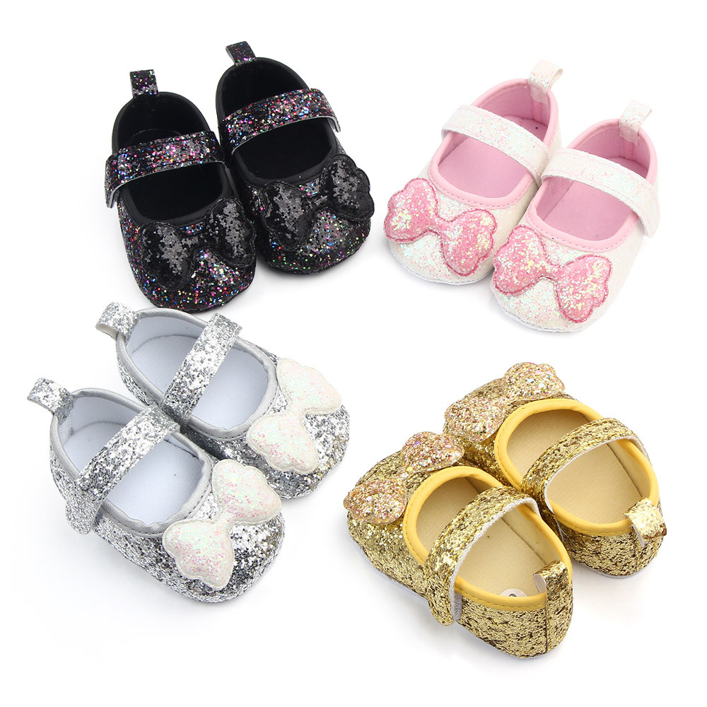 0-1 years old new spring and summer baby baby sequins butterfly non-slip soft bottom toddler shoes