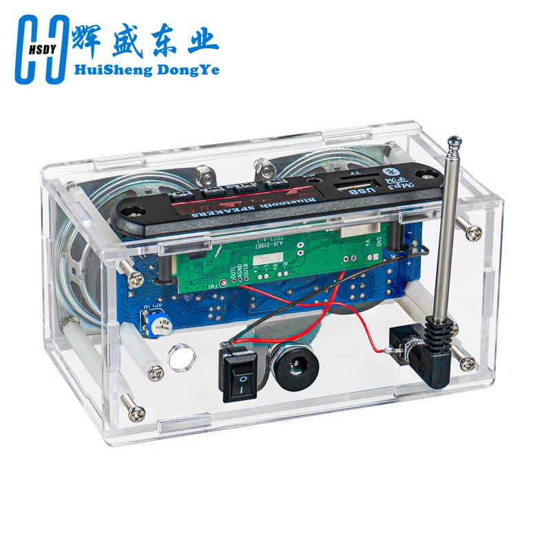 DIY Bluetooth Speaker Kit with FM Radio 87.5-108MHZ DIY Soldering Project Practice Electronic Kit Solder Assembly U Disk TF