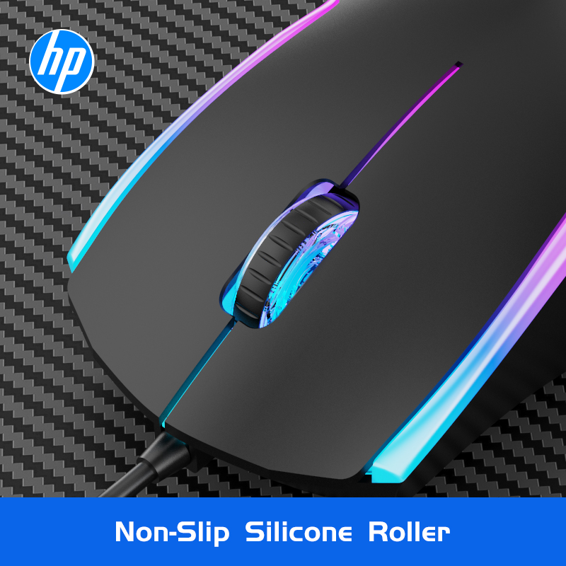 HP M160 With 7-Color Rainbow LED Wired Mouse Optical Gaming Mouse With Backlight Suitable For Laptop PC Office Gaming Desktop